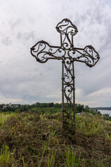 abandoned historical churchyard in the city of Plyos