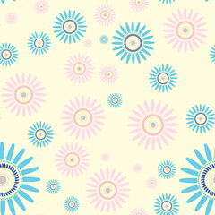 Fototapeta na wymiar Flower seamless repeating vector pattern