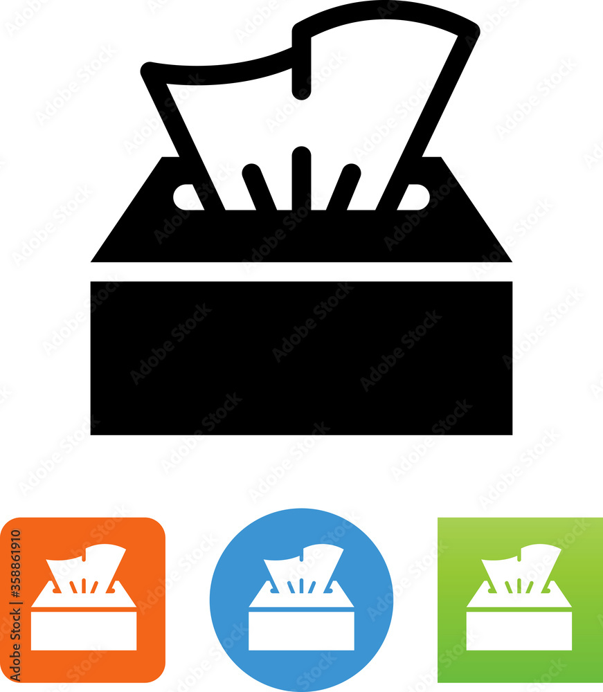 Poster Box Of Tissues Vector Icon