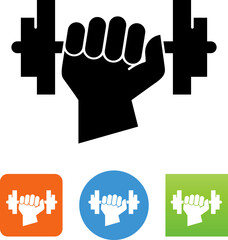 Obraz premium Hand Holding Dumbbell Fitness Icon
