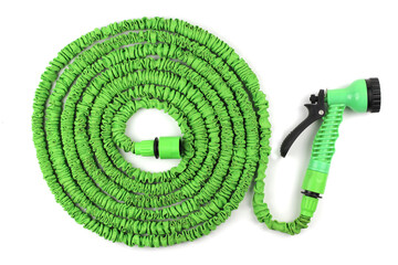 The folded spray hose is insulated on white