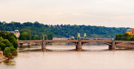 Fototapeta premium Bridge over the Vltava river in Prague