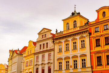 Fototapeta na wymiar Artictecture of the Old Square in Prague, capital of Czech Republic
