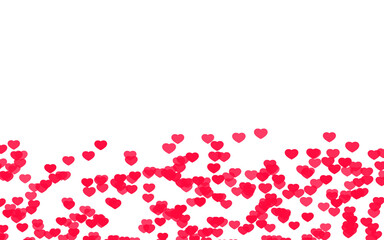Valentine day pink red hearts on white background...