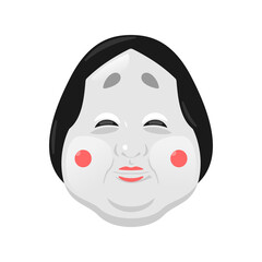 Traditional japanese theater masks, vector illustration