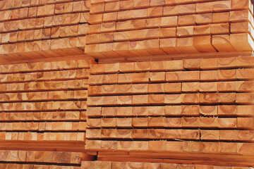 neat stacks of lumber in stock ready for shipment