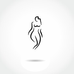 silhouette of a woman vector logo design