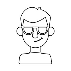Isolated object of guy and contempt symbol. Set of guy and glasses stock vector illustration.
