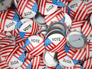 Fototapeta premium American vote buttons. USA Election 2020