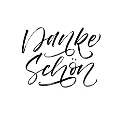 Thank you in German. Modern vector brush calligraphy. Ink illustration with hand-drawn lettering. 