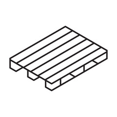 Wooden pallet isometric vector icon.Line vector icon isolated on white background wooden pallet .