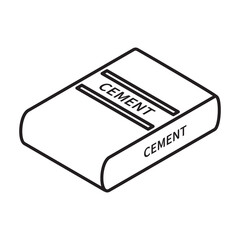 Cement of bag isometric vector icon.Line vector icon isolated on white background cement of bag .