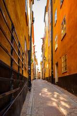Fototapeta na wymiar Architecture of the Old Town (Gamla Stan) of Stockholm, Sweden