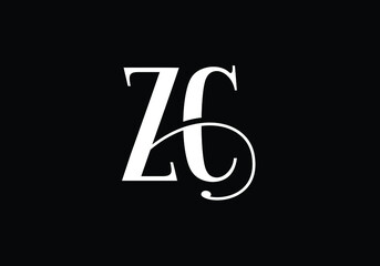 Initial Monogram Letter Z C Logo Design Vector Template. Z C Letter Logo Design