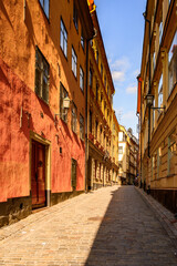 Fototapeta na wymiar Architecture of the Old Town (Gamla Stan) of Stockholm, Sweden
