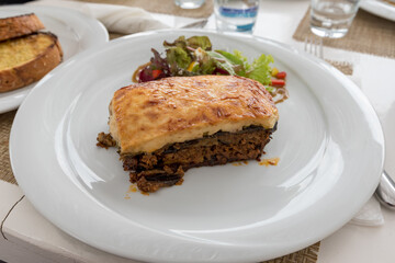 Greek moussaka with vegetable
