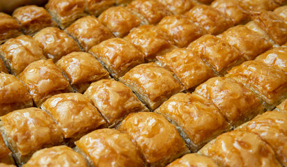 Turkish baklava side view