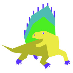 bird, dinosaur, paleoart, paleotology, fossil, extinct, minimalism, minimalist, graphic, geometric, stylized, color,