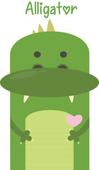 children's poster with a cartoon alligator