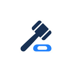 judge gavel icon. auction hammer vector