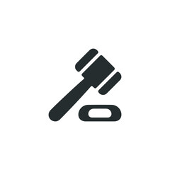 judge gavel icon. auction hammer design