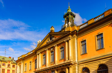 Fototapeta na wymiar Façade of the Stock Exchange Building, Stockholm, Sweden