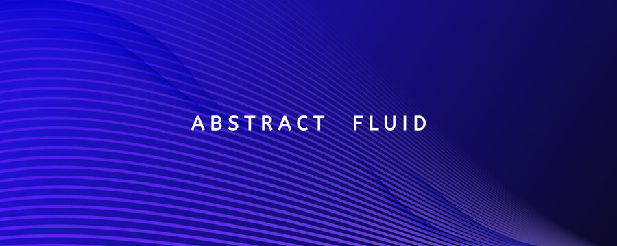 Blue Futuristic Background. Flow Shape Banner. 