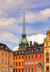 Obraz premium Colorful architecture of the capital of Sweden, Stockholm