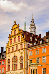 Colorful architecture of the capital of Sweden, Stockholm