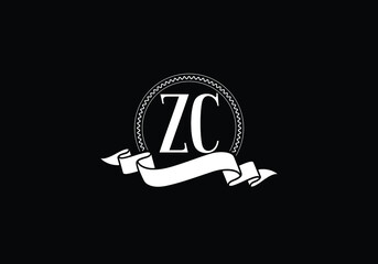 Initial Monogram Letter Z C Logo Design Vector Template. Z C Letter Logo Design