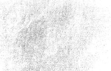 Vector fabric texture. Distressed texture of weaving fabric. Grunge background. Abstract halftone vector illustration. Overlay to create interesting effect and depth. Black isolated on white. EPS10.