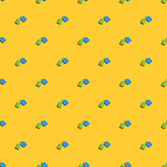 sale bags seamless pattern texture over yellow background. minimal commerce concept.