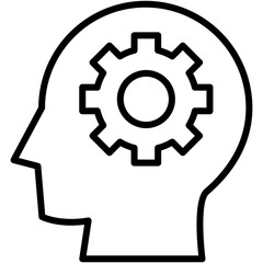 Idea illustration in head icon
