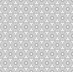 Seamless black Islamic pattern. Transparent background. Traditional oriental graphic style. Sample is included in swatch panel.