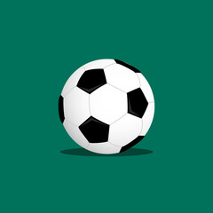 A classic soccer ball icon on a green background. - Vector