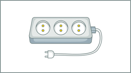 Vector Flat Power Supply icon. Electricity Illustration. Power Socket Drawing.	