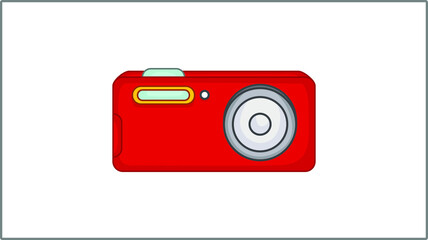 Vector Flat Digital Camera icon. Camera Illustration. Drawing.	