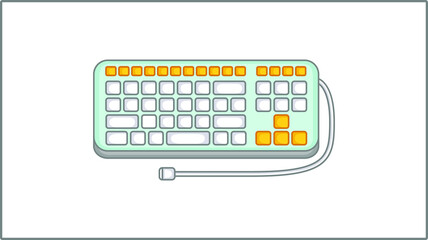 Vector Flat PC Keyboard icon. Keypad Illustration. Drawing.	
