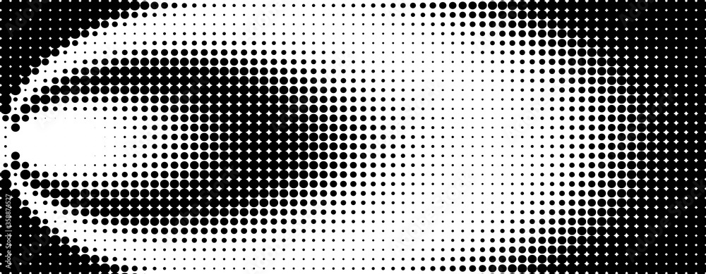 Aufkleber gradient black and white dots. halftone circle texture. vector illustration.