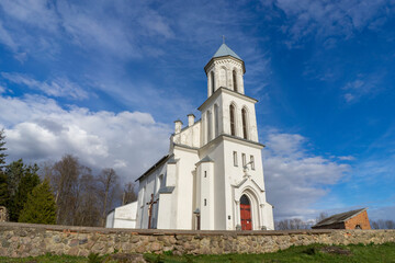 Fototapeta na wymiar Medieval catholic church in Usielub (Vselyub), Belarus