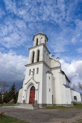 Fototapeta na wymiar Medieval catholic church in Usielub (Vselyub), Belarus