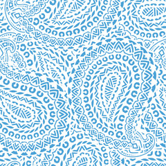 Elegant oriental pattern in blue tones. Suitable for printing on fabrics, wallpaper, paper and other surfaces.