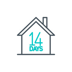 home quarantine locality 14 days single line icon isolated on white. Perfect outline symbol Coronavirus Covid 19 pandemic banner. Quality design element stay home location with editable Stroke