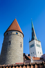 Fototapeta na wymiar It's Defensive tower of the Old town of Tallinn, Estonia