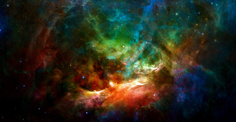 Fototapeta na wymiar Colorful galaxy background. Elements of this image furnished by NASA