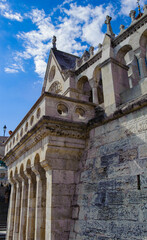 It's Fisherman's Bastion is a terrace in neo-Gothic and neo-Romanesque style situated on the Buda bank of the Danube, on the Castle hill in Budapest, around Matthias Church.