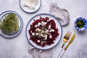 Health salad with beetroot and feta