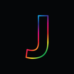 Vector Alphabet. rainbow letter  J. abstract  logo colorful alphabet . Font style - vector illustration LGBT, pride, gay alphabet