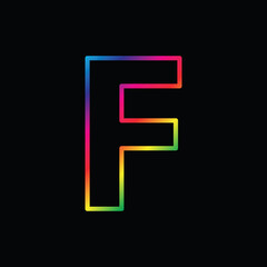 Vector Alphabet. rainbow letter  F. abstract  logo colorful alphabet . Font style - vector illustration LGBT, pride, gay alphabet