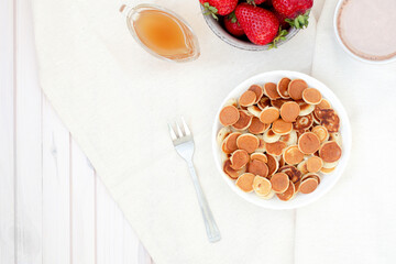 mini pancakes in a bowl.